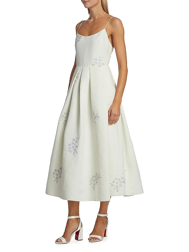 Audra Embroidered Midi dress