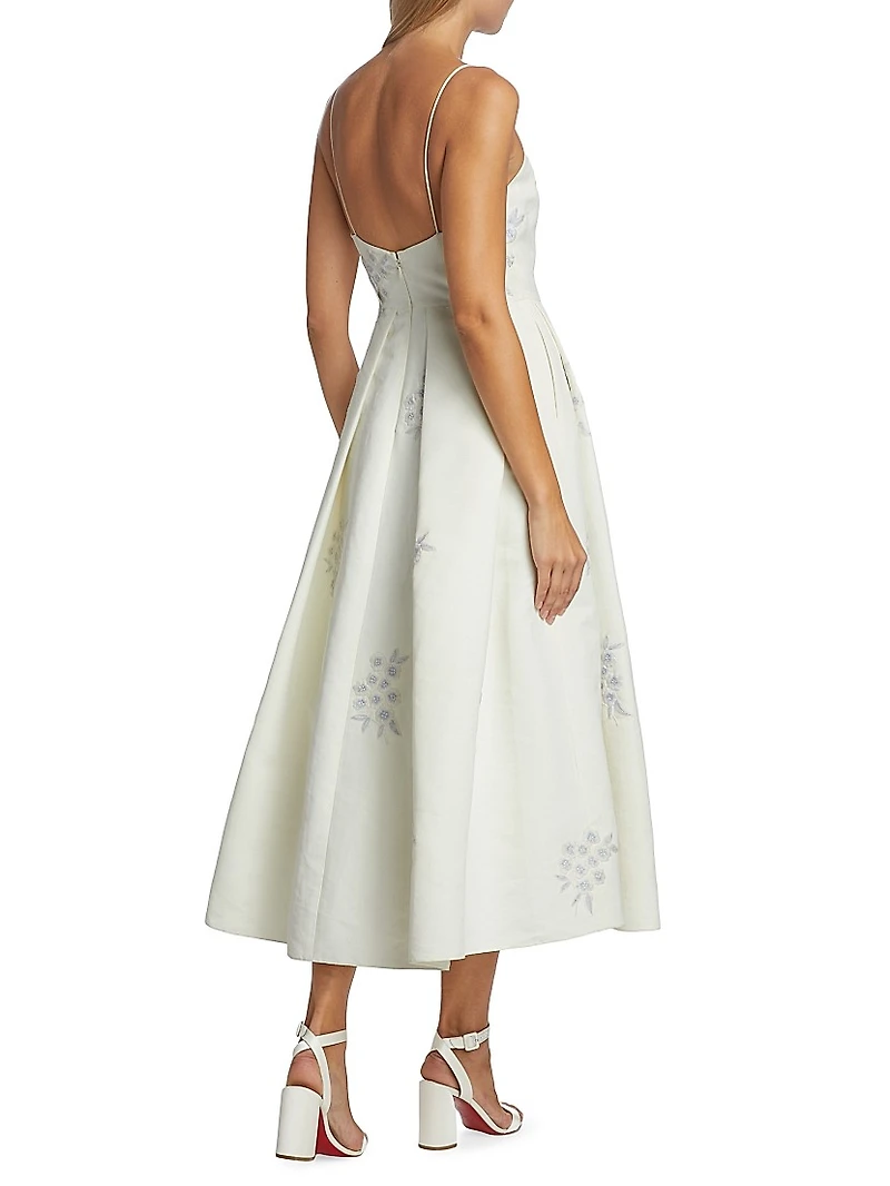 Audra Embroidered Midi dress