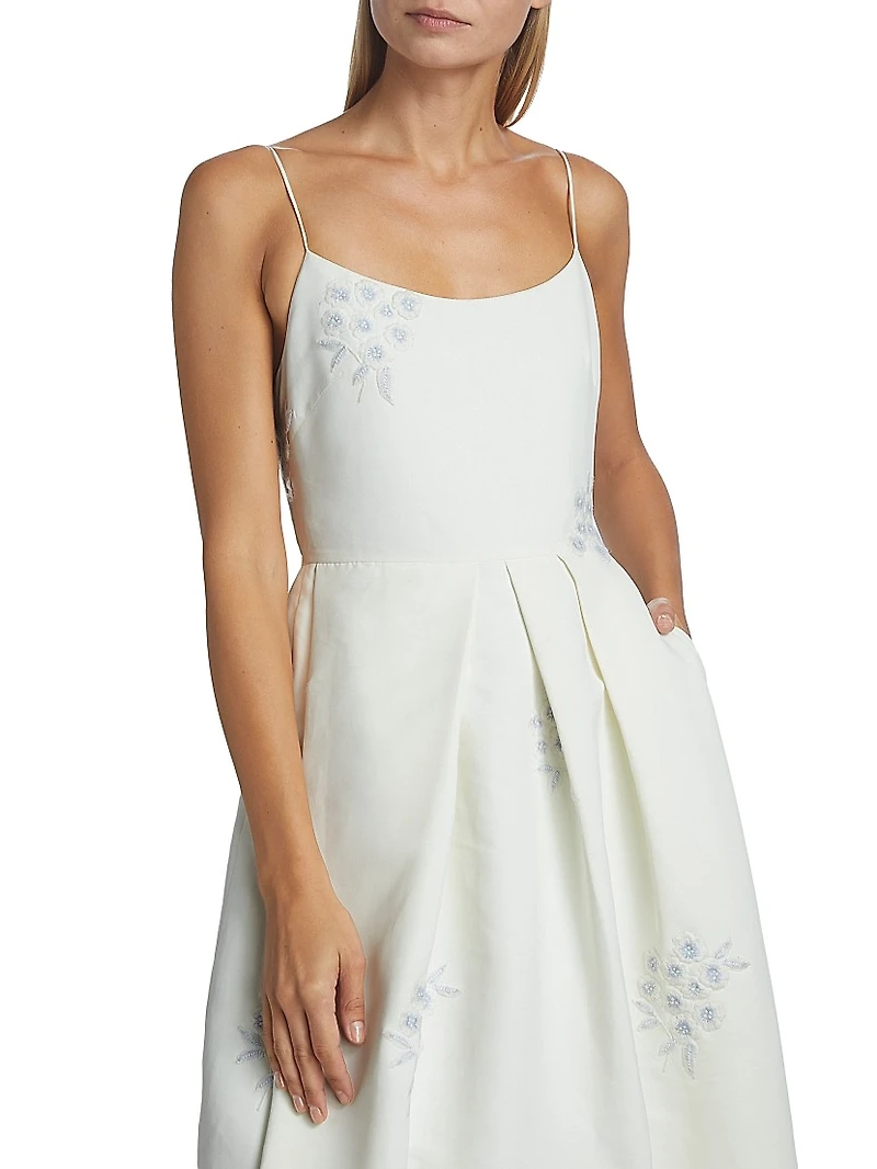 Audra Embroidered Midi dress