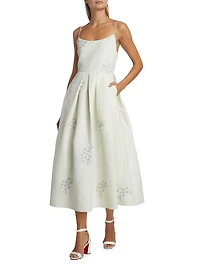 Audra Embroidered Midi dress