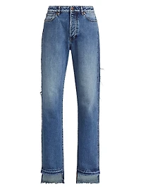 Sabina Cut-Out-Hem Jeans