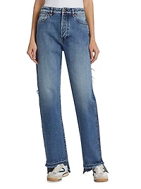 Sabina Cut-Out-Hem Jeans