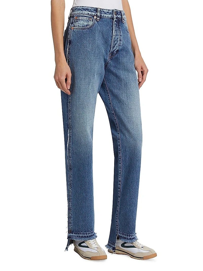 Sabina Cut-Out-Hem Jeans