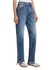 Sabina Cut-Out-Hem Jeans