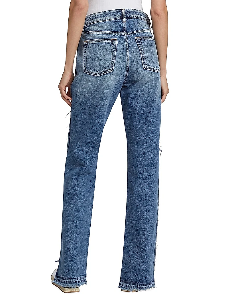Sabina Cut-Out-Hem Jeans