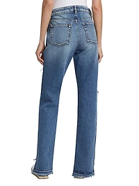 Sabina Cut-Out-Hem Jeans