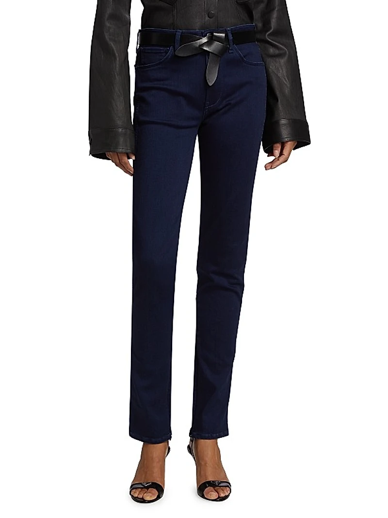 Kaya High-Rise Stretch Skinny Split-Hem Jeans