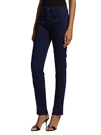 Kaya High-Rise Stretch Skinny Split-Hem Jeans