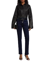 Kaya High-Rise Stretch Skinny Split-Hem Jeans