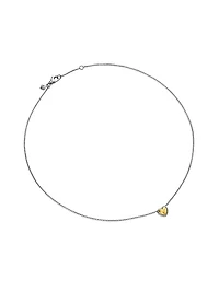 Cable Collectibles Cookie Classic Heart Necklace in Sterling Silver with 18K Yellow Gold, 8.5mm