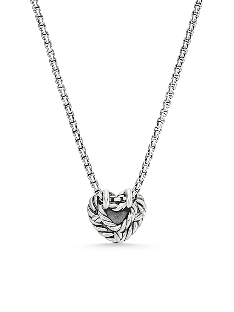 Cable Collectibles Cookie Classic Heart Necklace in Sterling Silver with 18K Yellow Gold, 8.5mm