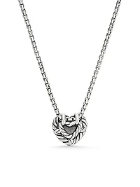 Cable Collectibles Cookie Classic Heart Necklace in Sterling Silver with 18K Yellow Gold, 8.5mm