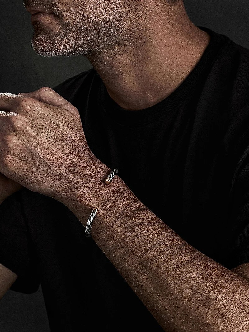 Cable Cuff Bracelet Sterling Silver