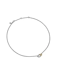 Cable Collectibles Interlocking Heart Necklace in Sterling Silver with 18K Yellow Gold