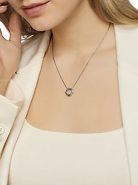 Crossover Pendant Necklace in Sterling Silver with 18K Yellow Gold, 14.5mm