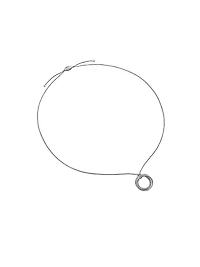 Crossover Pendant Necklace in Sterling Silver with Diamonds, 26mm