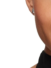 Petite Starburst Stud Earrings in Sterling Silver with Diamonds, 10mm