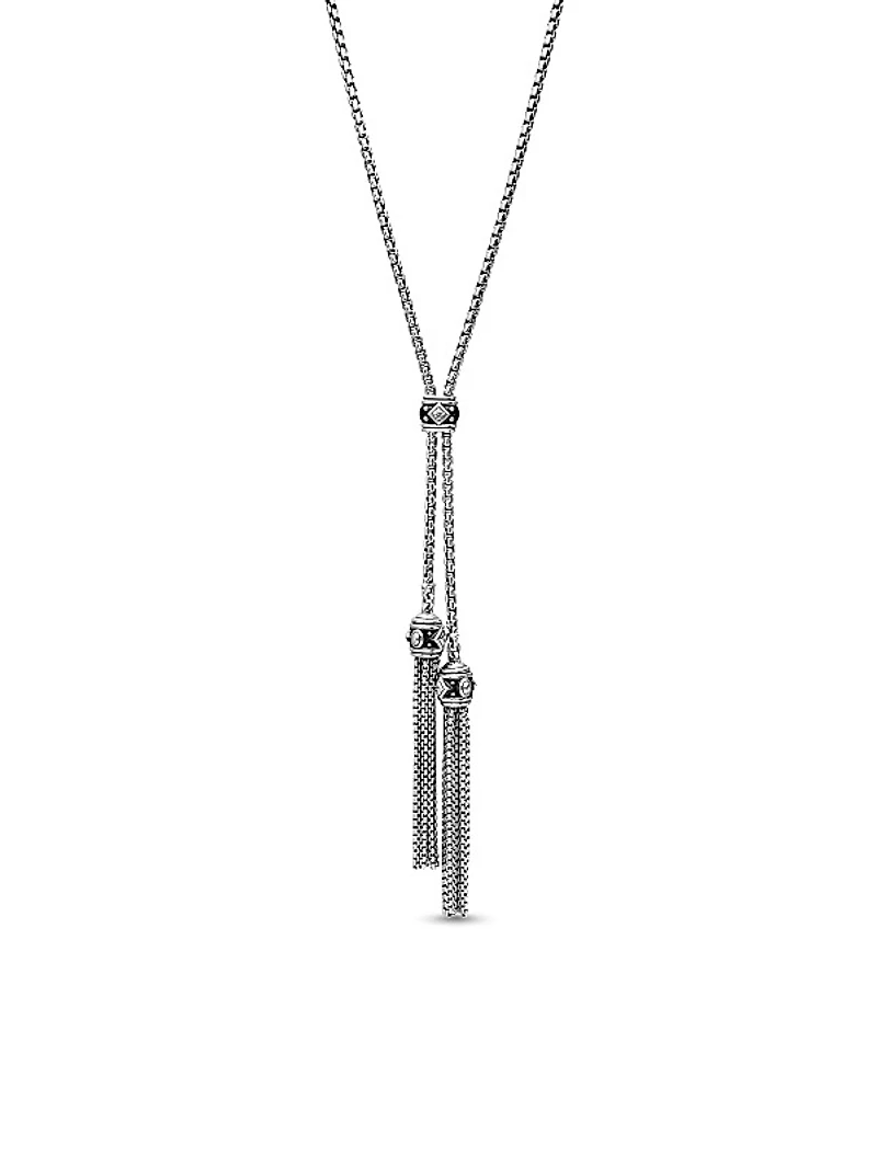 Renaissance Tassel Necklace in Sterling Silver with Diamonds