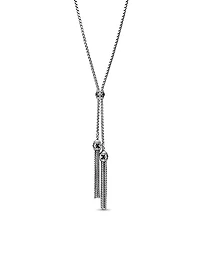Renaissance Tassel Necklace in Sterling Silver with Diamonds