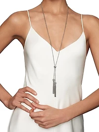 Renaissance Tassel Necklace in Sterling Silver with Diamonds