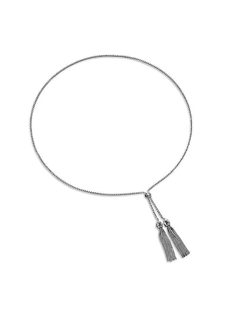 Renaissance Tassel Necklace in Sterling Silver with Diamonds
