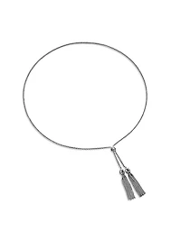 Renaissance Tassel Necklace in Sterling Silver with Diamonds