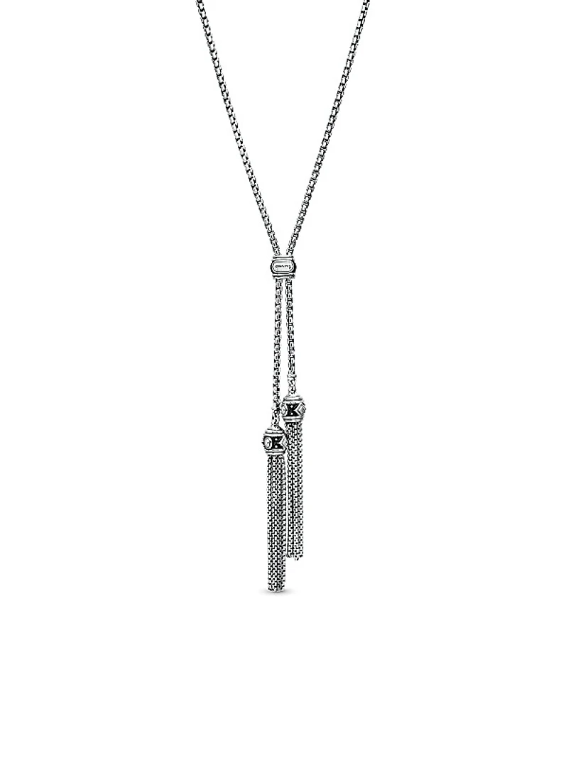 Renaissance Tassel Necklace in Sterling Silver with Diamonds