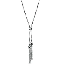 Renaissance Tassel Necklace in Sterling Silver with Diamonds