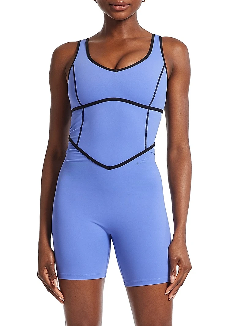 Tempo V-Neck Contrast Seam Playsuit