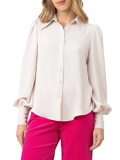 Blair Balloon-Sleeve Blouse