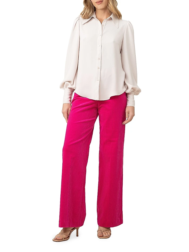 Blair Balloon-Sleeve Blouse