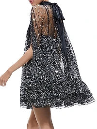 Zenon Sequined Cape Minidress