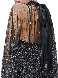 Zenon Sequined Cape Minidress