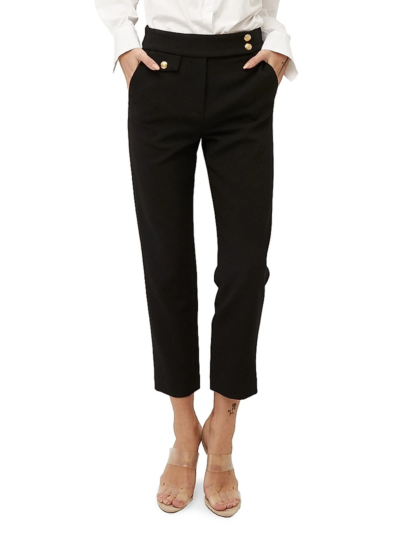 Renzo Straight-Leg Ankle-Crop Pants