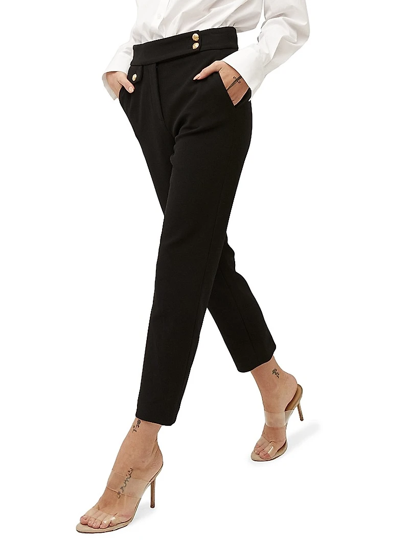 Renzo Straight-Leg Ankle-Crop Pants