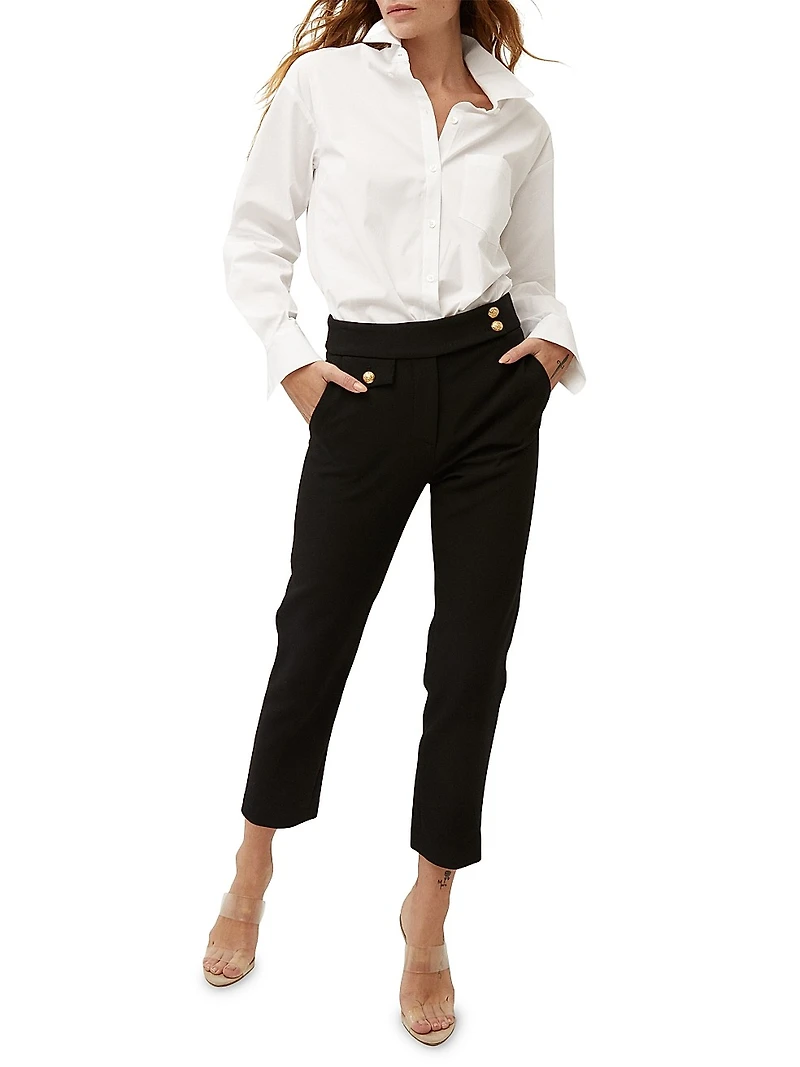Renzo Straight-Leg Ankle-Crop Pants