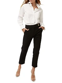 Renzo Straight-Leg Ankle-Crop Pants