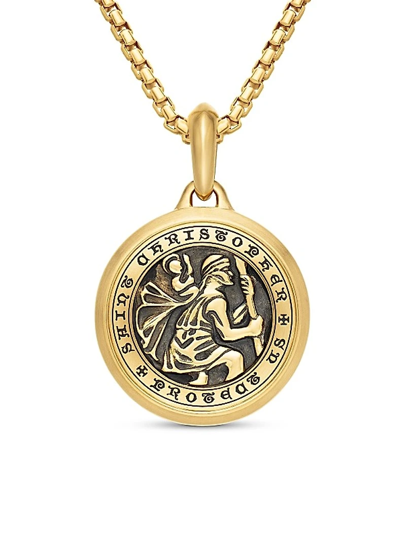 St. Christopher Amulet in 18K Yellow Gold, 34.5mm