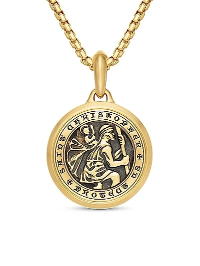 St. Christopher Amulet in 18K Yellow Gold, 34.5mm