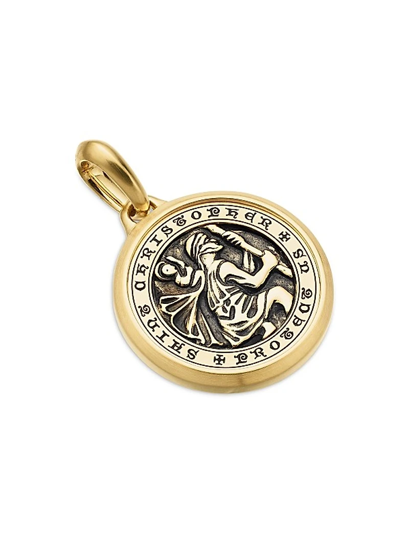 St. Christopher Amulet in 18K Yellow Gold, 34.5mm