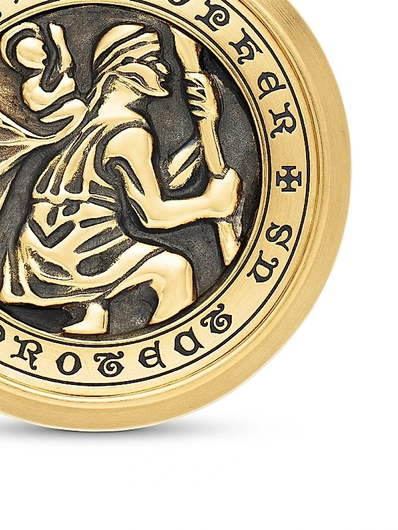 St. Christopher Amulet in 18K Yellow Gold, 34.5mm