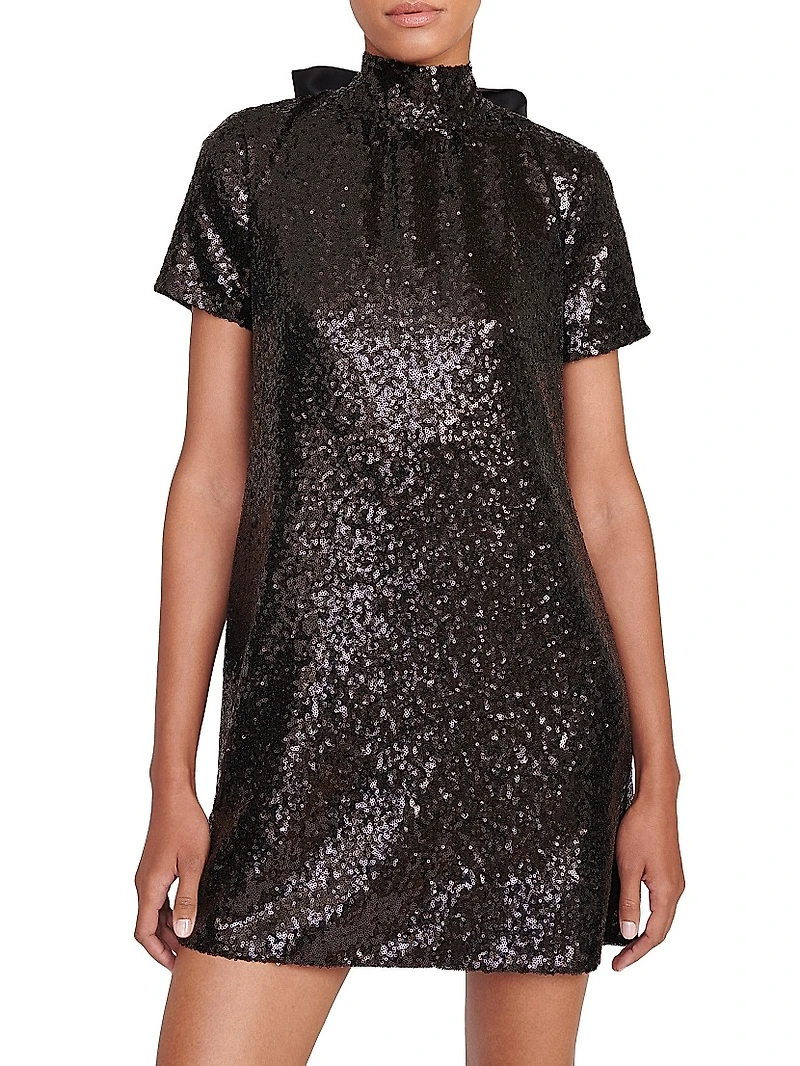 Ilana Sequined Bow-Back Minidress
