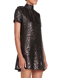 Ilana Sequined Bow-Back Minidress