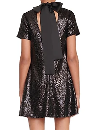 Ilana Sequined Bow-Back Minidress