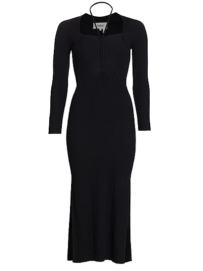 Edora Knit Tie-Front Midi-Dress