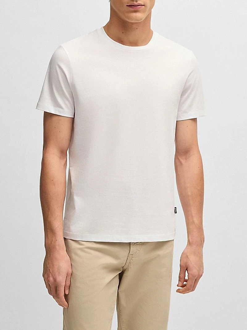 Slim-Fit Short-Sleeved T-Shirt in Mercerized Cotton
