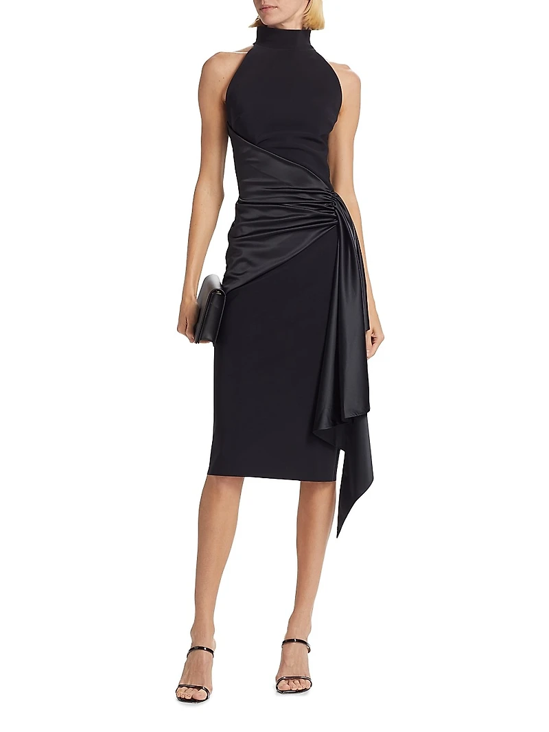 Satin Sash Sheath Dress