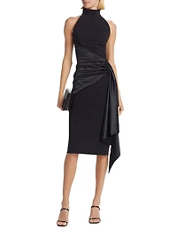 Satin Sash Sheath Dress
