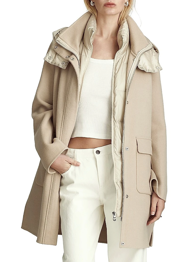 Bristol 3-in-1 Wool-Blend Down Coat