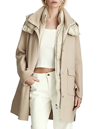 Bristol 3-in-1 Wool-Blend Down Coat